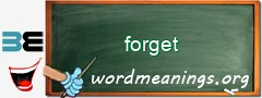 WordMeaning blackboard for forget